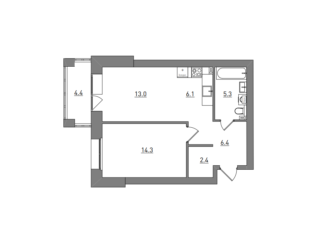 планировка квартиры 52 м2